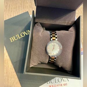 NWT brand new in box Bulova women’s diamond dial watch two-tone stainless steel